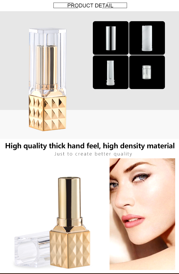 diamond gold plastic lipstick tubes