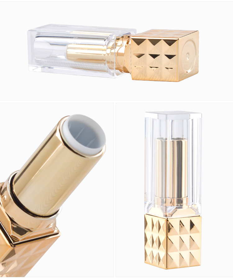 diamond gold plastic lipstick tubes