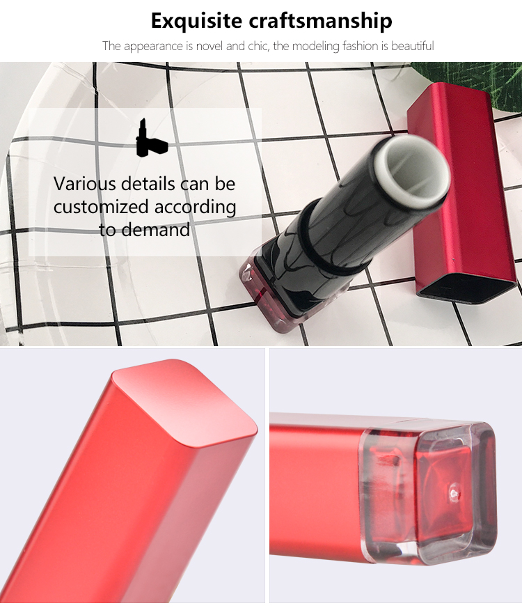 square empty lipstick tube container