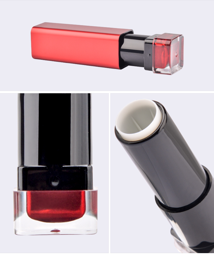 square empty lipstick tube container